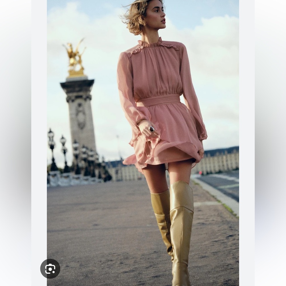 ZARA RUFFLED MINI DRESS
